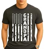 Kropsis Grandpa Vintage American Flag Men's T-Shirt, XL, Charcoal