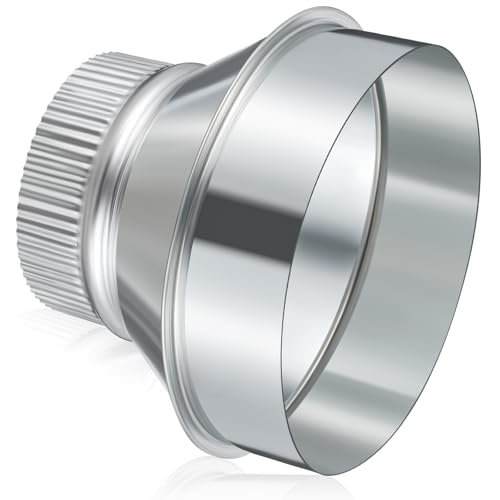 Otoolling 6 Inch to 4 Inch Duct Reducer Increaser Galvanized Steel Air Duct Adapter Round Crimped Pipe Connector Fitting Coupling for HVAC Ventilation Systems