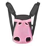 Inspack Dog Cat Backpack Carrier, Dog Carrier Adjustable for Small Medium Dogs, Pet Dog Front Chest Carriers Backpacks, Puppy Carrier Sling Backpack, Holder Papoose for Cat Body, M, Pink