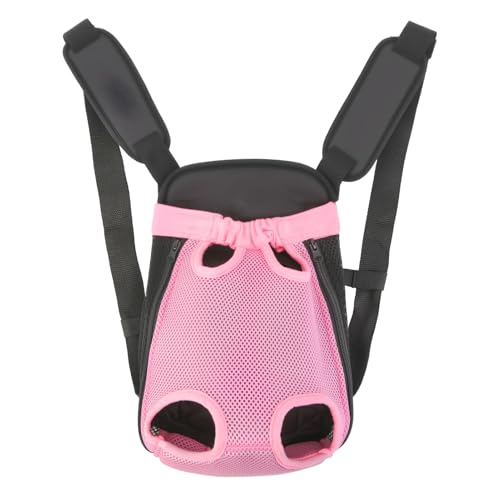 Inspack Dog Cat Backpack Carrier, Dog Carrier Adjustable for Small Medium Dogs, Pet Dog Front Chest Carriers Backpacks, Puppy Carrier Sling Backpack, Holder Papoose for Cat Body, M, Pink