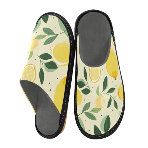 Lemon Fuzzy Slippers Soft Home Bedroom Slippers for Women Men House Shoes2