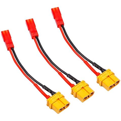FLY RC 3pcs XT60 Female to JST Female Charging Adapter Lead Wire for Plane Car Helicopter Charger Cover
