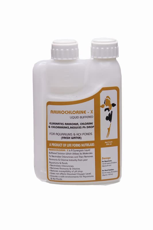 See full amazon price history chart for LIFE FORMS NUTRILABS Eliminates Ammonia, Chlorine & Chloramines, Reduces Ph Drop Ammochlorine-X Liquid Buffered for Aquariums & Koi Ponds 250ML LIFE FORMS NUTRILABS Eliminates Ammonia, Chlorine & Chloramines, Reduces Ph Drop Ammochlorine-X Liquid Buffered for Aquariums & Koi Ponds 250ML (B0B24VXXC6) Amazon Price History, Amazon Price Tracker