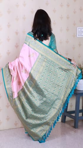 Image of SGF11 Women's Kanjivaram Pure Soft Silk Saree With Blouse Piece