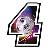 Sticker Number - Race 12 cm - - Rennen Cross Track Auto Motorrad Aufkleber (4, Ball Fussball)