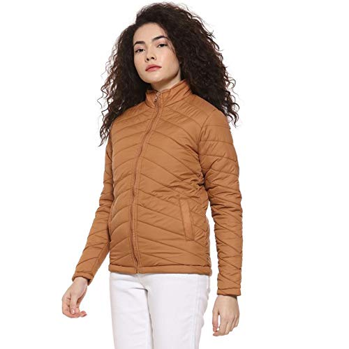 Image of PINACOLADA Women's Puffer Regular Fit Bomber Jacket For Winter Wear | Standing Collar | Full Sleeve | Zipper | Casual Jacket For Woman & Girl | Western Stylish Jacket For Women