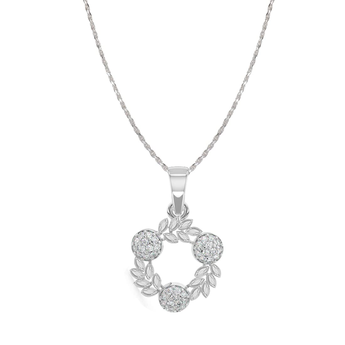 CLARA 925 Sterling Silver Alma Pendant Chain Necklace | Rhodium Plated, Swiss Zirconia | Gift for Women and Girls (B0B46CZYH2) Amazon Price History, Amazon Price Tracker