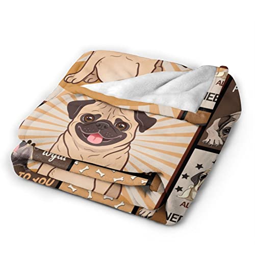 Ciugoig Pug Dog Blanket Pug Throw Blanket Pugs In A Blanket For Pug Lovers Kids Boys Girls Adults 50"X60" #TOP3