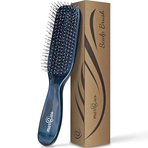Cepillo para cuero cabelludo MarQus - desenreda sin tirones - cepillo desenredante para todo tipo de cabello, cepillo para brillo y volumen, 1 unidad Midnightblue