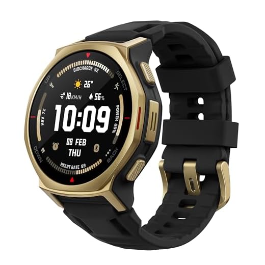 Amazfit T-Rex 3 Pro Outdoor Smartwatch 44 mm Saphir-AMOLED, Taschenlampe, Titanlünette, Dual-Band GPS, Offline-Karten, bis zu 17 Tage Akku, 10 ATM, 180+ Sportmodi, Android & iPhone, Schwarzgold