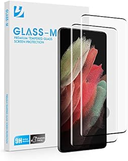 GLASS-M [2 Pack] Tempered Glass Screen Protector for Samsung Galaxy S21 Ultra 5G (6.8"), Full Cover Glass Screen Protector Film, Compatible with 3D Sonic Fingerprint Sensor
