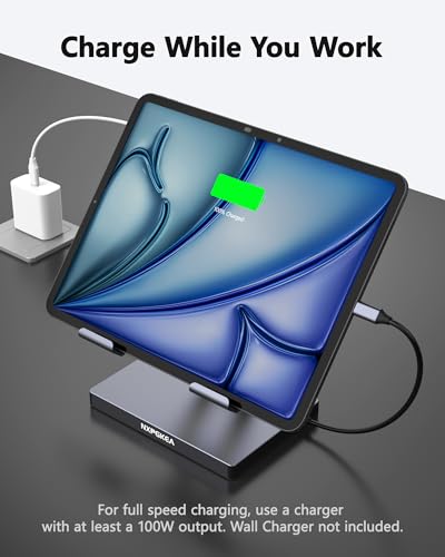 iPad Pro USB C Hub Stand, Adapter for iPad Pro M4 M2 M1 13 12.9 11 Inch iPad Air Docking Station Foldable 4K 60Hz HDMI, PD Charging, SD/TF Card Reader, 3 USB 3.0, 3.5mm Audio, iPad Dock Accessories - Image 6