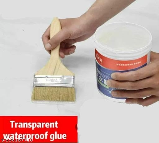 Image of Waterproof Adhesive Glue, 300gm, with Brush, Transparent, for Roof Leakage, Crack Seal, Water Leakage Solution, Waterproofing for Pipe, Wall, Tiles (Pack of 1) KOR-P249