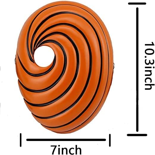 Miniatura 2 de Obito Tobi máscara anime ninja anbu regalo para niños máscara de Halloween accesorios de accesorios para Aldult naranja 10 x 7 pulgadas