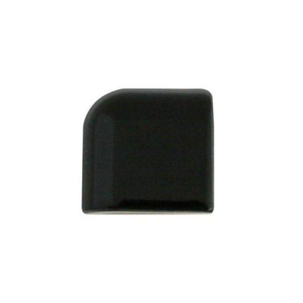 Semi-Gloss 2 in. x 2 in. Black Ceramic Bullnose Corner Wall Tile