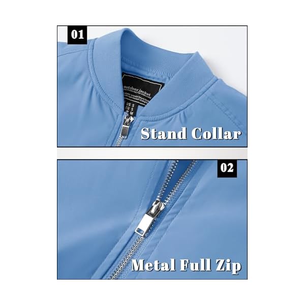 TACVASEN Men's Bomber Jacket Lightweight Casual Spring Fall Windbreaker Zip Up Coat with Pocket