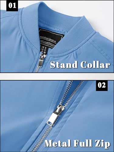 Image of TACVASEN Men's Lightweight Jacket Casual Spring Fall Windbreaker Bomber Zip Up Coat with Pocket