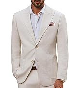 PJ PAUL JONES Mens Blazer Cotton Linen Suit Jacket Lightweight Casual Blazer Jackets with Pockets
