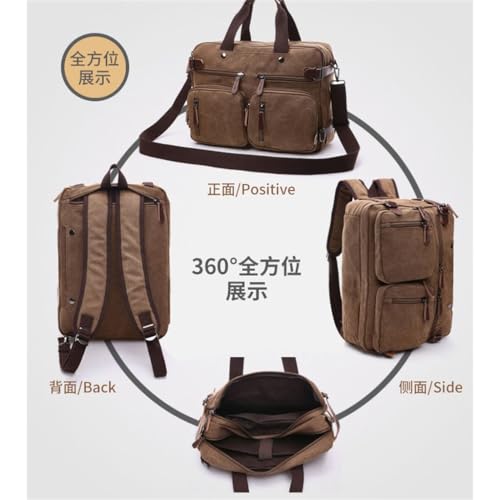 Canvas Bag Business Briefcase Hand Cross Slung Shoulder Three Use Bag Large Computer Bag4