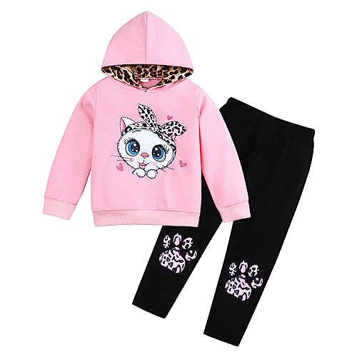 Image of Axumity Toddler Baby Girls Clothes Long-sleeve Tie Dye Hoodie Sweatshirt Pants Hooded Outfit Set