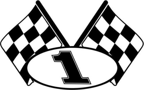 Checkered Flag Racing Number 1 Graphic Car Truck Window Decal - Want It All