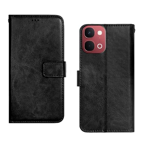 Image of amazon basics Vivo Y51 Pro 5G Flip Cover | Card Pockets Wallet & Stand | Flip Cover for Vivo Y51 Pro 5G (Black)