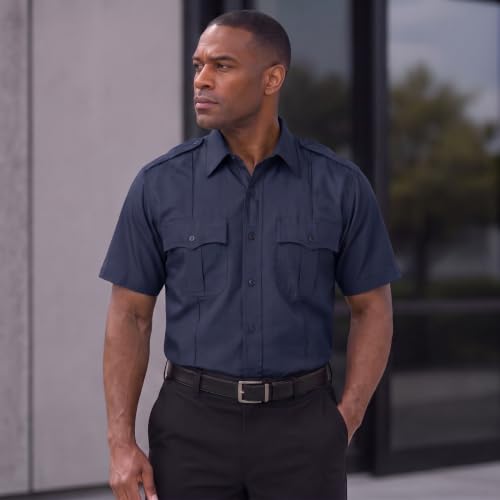 Image of First Class 100% Polyester Short & Long Sleeve Zippered Uniform Shirt 4 Pocket Hidden, Law Enforcement BDU Zipper Closure.
