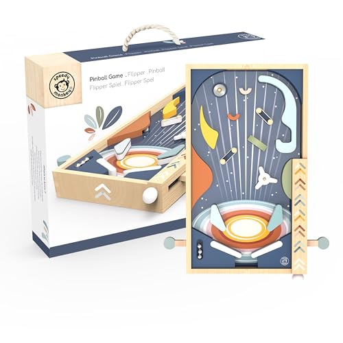 Preparati per ore di divertimento con il nostro classico gioco Flipper. Realizzato in legno resistente, questo gioco offre divertimento infinito per bambini e adulti. Il design multicolore luminoso e vivace aggiunge un tocco giocoso a qualsiasi stanza.