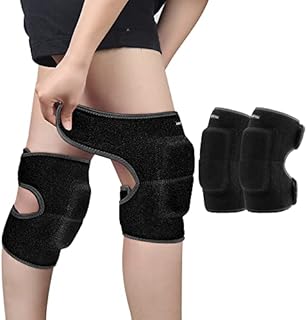 ONTYZZ Kids Knee Pads Adjustable Boys and Girls Knee Support Brace Protector with Thickened SBR Pad Guard Wraps for Downhill Cycling Dancing Volleyball Crawling Black/S