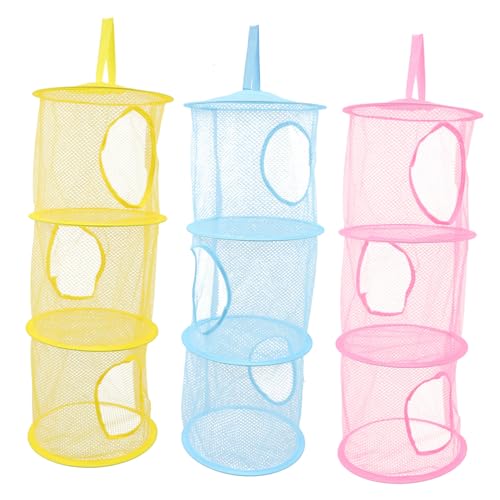 Holibanna 3Piezas Organizador Colgante De Artículos Bolsa De Almacenamiento Creativa para Cesta Colgante Multifuncional Color Aleatorio para Dormitorio y Hogar