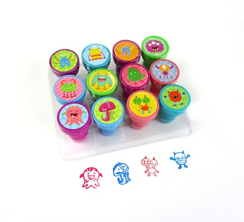 TINYMILLS 12 Pcs Monsters Stamp Kit