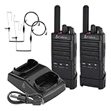Cobra PX652 Professional Walkie Talkies - Rechargeable, 22 Channels, 300,000 sq. ft/25 Floor Range, Dust Protected & Splashproof (IP54 Rating), Headsets and Chargers Included (2-Pack)