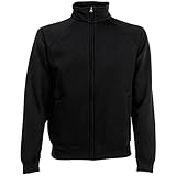 Fruit of the Loom Herren Sweat Jacket Sportjacke, Schwarz (Black 101), Large