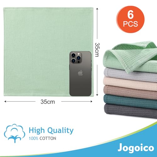 Jogoico Paños de Cocina 100% Algodón, 6 Unidades Toallas de Cocina 35x35 cm, Toallas de té, Trapos de Cocina Ultra Suaves y Altamente absorbentes para Secar los Platos-Multicolor - imagen 3