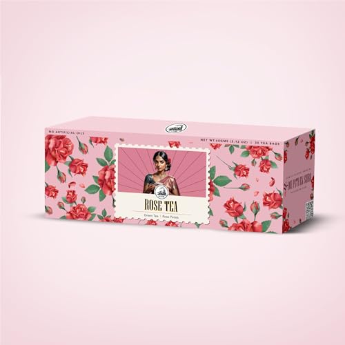 Image of Dorje Teas Rose Darjeeling Tea | 30 Pyramid Teabags (Pack of 1) | Selim Hill Estate | Delicate Floral Rose Flavour | Promotes Sleep & Stress Relief | Organic Whole Leaf Blend | 30 Cups