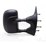 K Source Passenger Side Extendable Towing Mirror for 2002-2014 E Series, Textured Black, Manual, Adjustable, Dual Lens, Convex Mirror, Foldaway