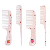 MEGAVOW 4 Stück Haarbürste für Mädchen, Süßer Kamm Set für Nasses, Trockenes Haar, Klein Detangler Bürste, Friseurkamm Geschenk