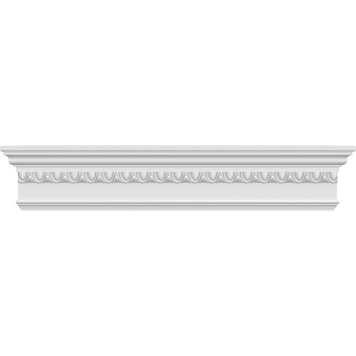 Endurathane Traditional Crosshead with Trim, and Egg &amp; Dart Trim, 151" Bottom Width x 154 7/8" Top Width x 7 1/4"H x 1"P, Factory Primed