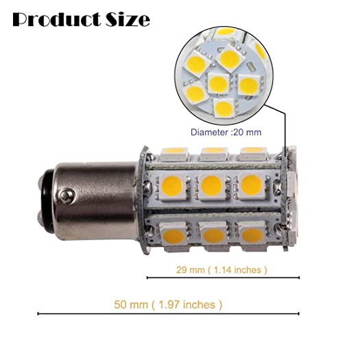 Grv Ba15D 1076 1142 1176 Dc12V 24-5050Smd Lamp Beads Landscape Path Deck Rv Camper Marine Boat Trailer Lighting Warm White Pack Of 6 #TOP2