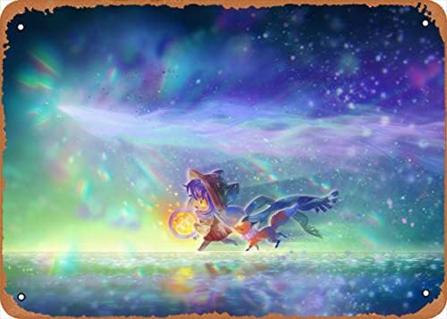 Ysirseu Anime Metal Poster Fantasy And Anime Designs figure poster metal tin sign OneShot Niko And Rue Wall Art Decor Tin Sign-8x12inch