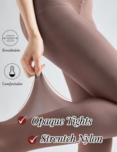 Image of 7 Colors 2 Pairs Women's 40 Denier Semi Opaque Tights, Nylon Black Tights for Women