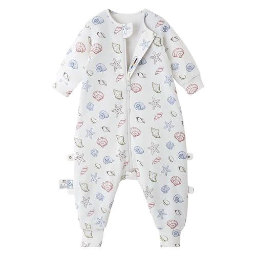 Image of kaiya baby Organic Cotton Sleep Sack with Feet,1.0 TOG Sleep Bag,3-4T | Safe Sleep Design, CPSC Tested, GOTS Certified, Organic Cotton & Camel Wool Filling, Temp Sensing Sticker, Two-Way Zipper