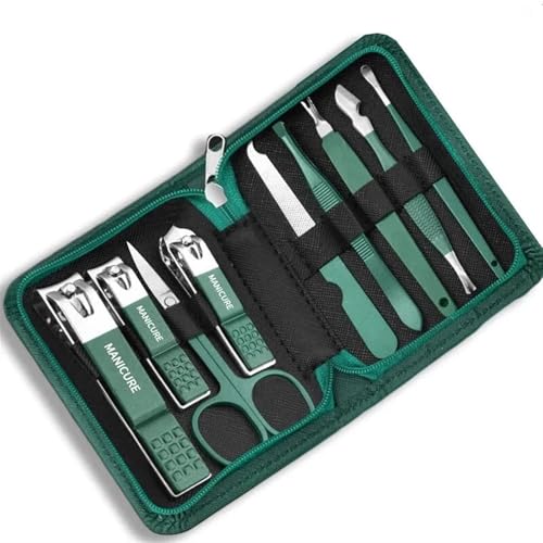 Kit de manucure élégant 9 pièces avec étui en cuir