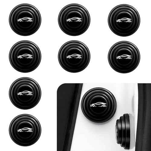 Merdege 8 PCS Car Door Shock Absorber Protector, Sound Insulation and Anti-Collision Pad, Car Exterior Buffer Protector, Universal for Most Cars (Black)