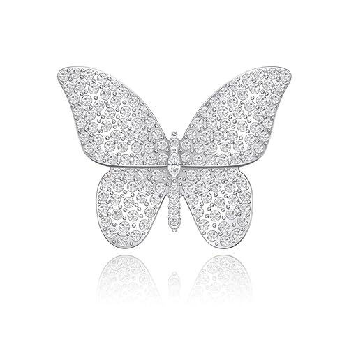 Image of Butterfly Brooch for Women, Insect Butterfly Pins Shawl Pin Clip Flashing Butterfly Jewelry Fashion Brooch Wedding Accessories Sweater Scarf Brooch for Women