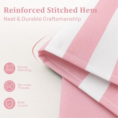 Ohocut Vertical Striped Shower Curtain, Cute Retro Vintage Stripe Bathroom Shower Curtain, Waterproof Polyester Fabric Modern Bath Curtain for Bathroom 72x72 Inches Pink by Ohocut - Used condition - Image 6