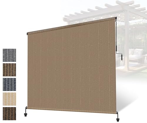 Outdoor Roller Shades 8 ft Wide,Patio Shade Roll Up Outdoor Blind for Porch