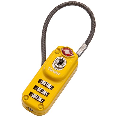 Preisvergleich Produktbild Travelite TSA Kabelschloss Kombinationsschloss Gepäckschloss Zahlenschloss Kofferschloss Cable Lock 000027-93, Farbe:Gelb