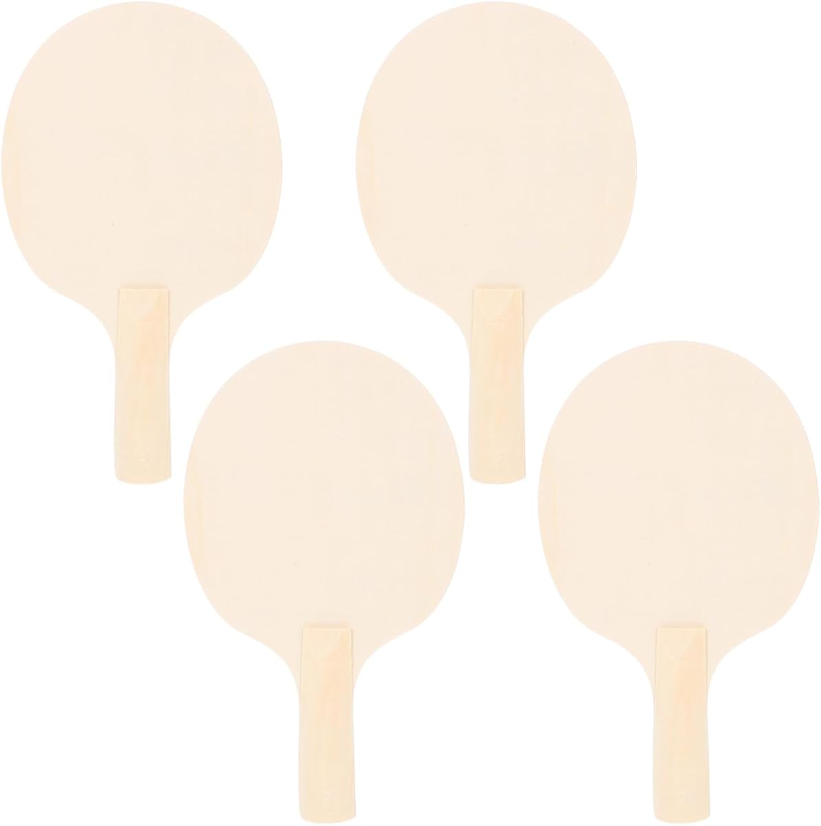 COHEALI 4-Pack Unfinished Wooden Pong Paddles Blades DIY Table Tennis Racket Blanks for Indoor Outdoor Table Tennis Paddle Game