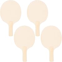 COHEALI 4-Pack Unfinished Wooden Ping Pong Paddles - DIY Customizable Table Tennis Racket Blanks for Indoor Outdoor Family Fun